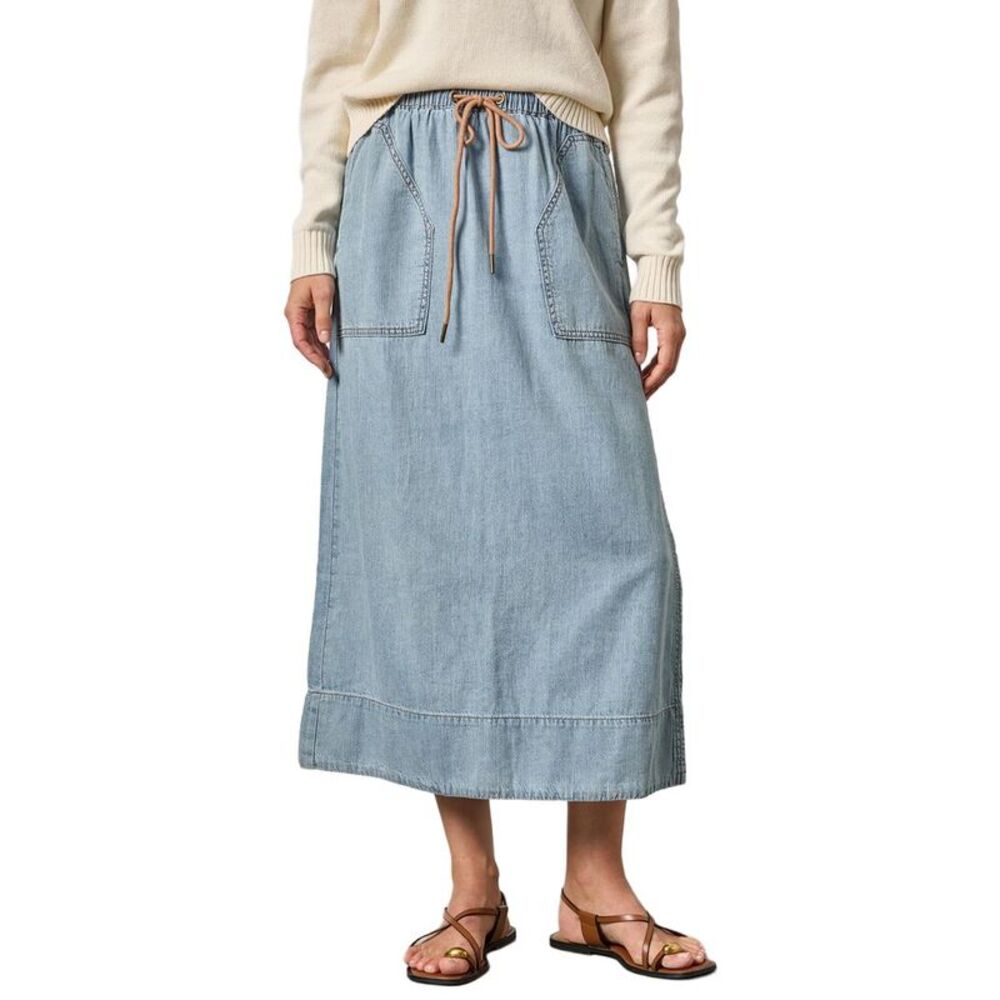Lilla P Womens  Denim Drawcord Skirt